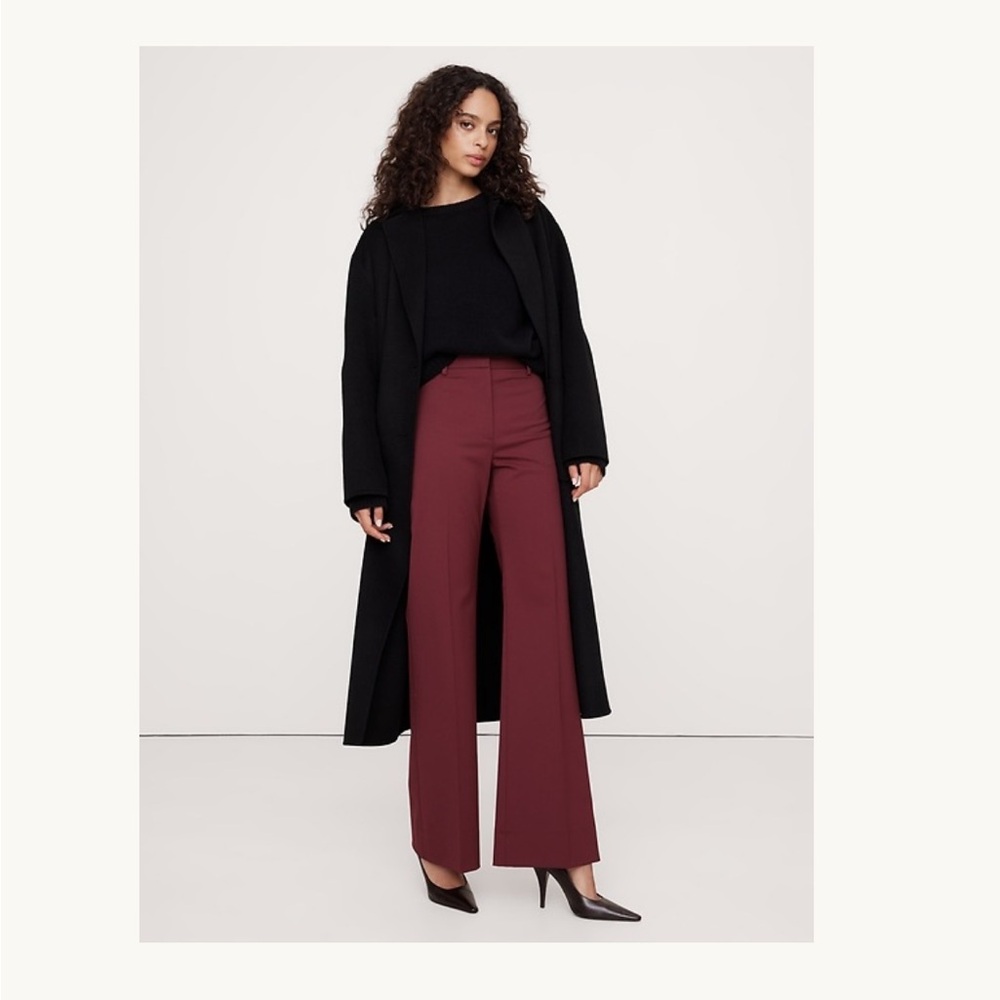 Banana Republic Burgundy Wide Leg High Waist Pants